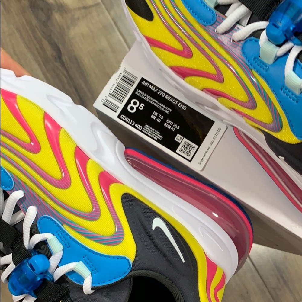 NIKE AIR MAX 270 REACT ENG laser blue/white-anthra - Picture 4 of 16